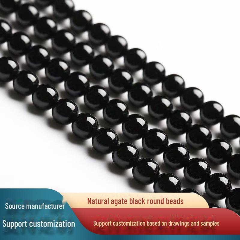 Бусины из натурального черного агата и красного агата 7А для самостоятельного изготовления украшений и ручного плетения