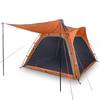 VidaXL Tente de Camping 4 Personnes, Tente d'Ombrage avec Sac, Auvent Portable avec Parois Latérales, Gris et Orange 94358