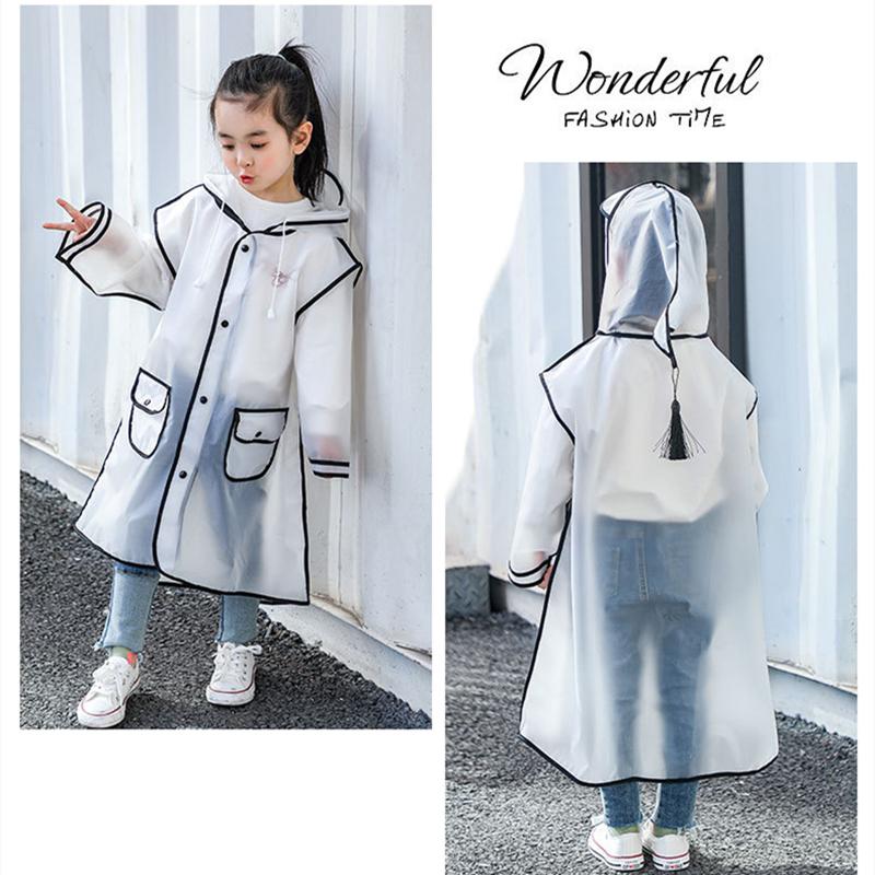 Raincoat Kids 1-10 Years Boys Girls Rain Jackets Cartoon Rain Coat Outfits Transparent Rainwear Baby Waterproof Child Clothes