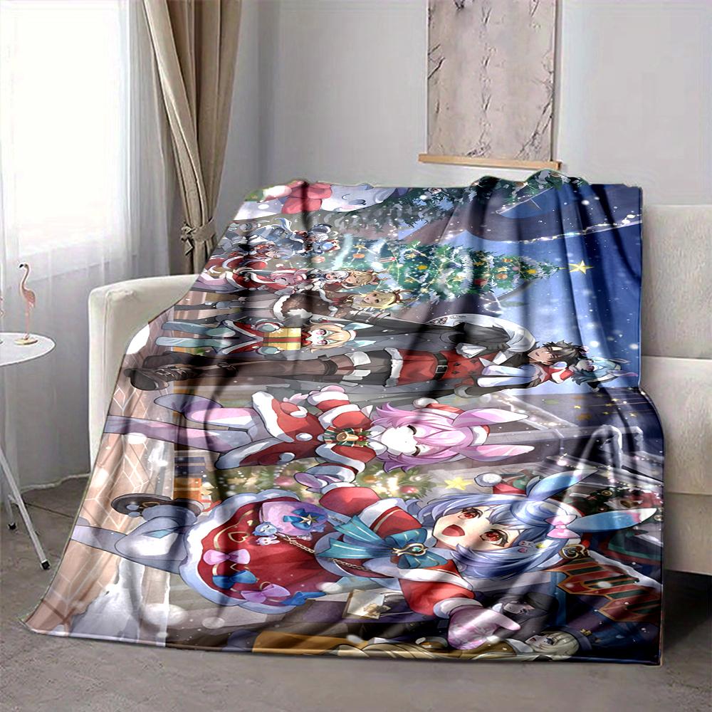 1Pc Christmas Fantasy Parade Flannel Blanket, Soft And Comfortable, Casual Warm, Camping Travel, Christmas, Halloween Xmas Gift Es115