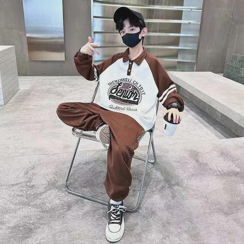 2025 Stylish Boys' Hooded Sports Sweater Suit for Spring and Autumn - Handsome & Cool