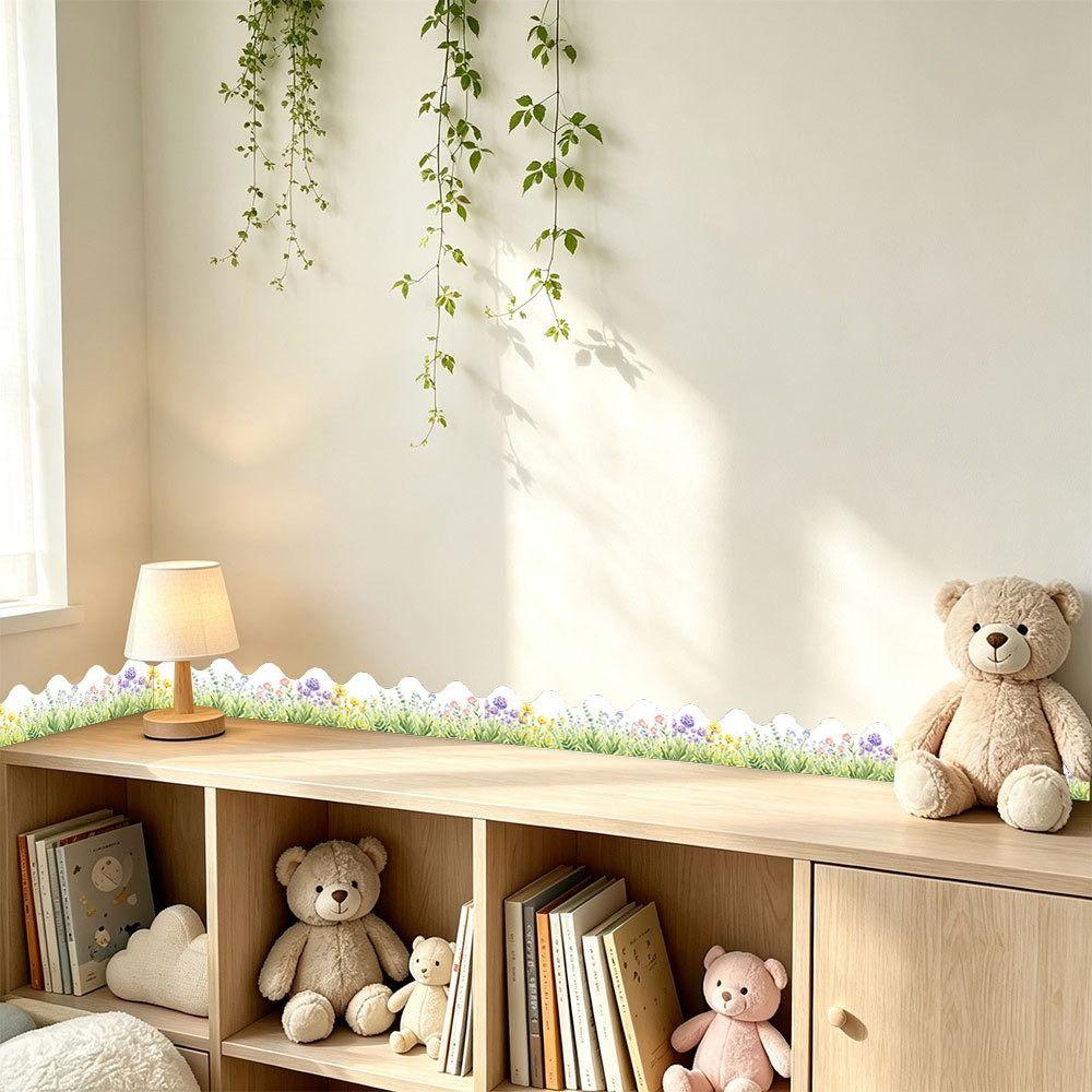 Scalloped Edge Bulletin Board Border 10m/Roll Decorative Board Border Sticker Classroom Decor