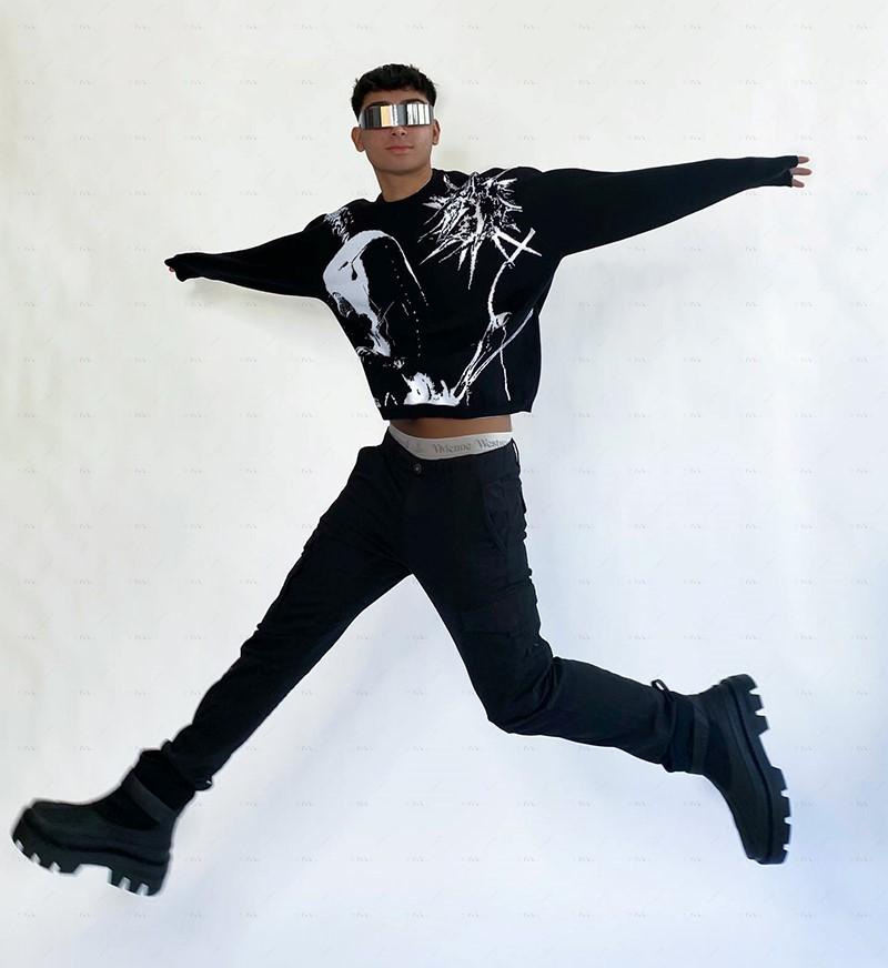 Y2k вязаный свитер, мужские свитера с графикой, винтажные свободные рваные пуловеры, повседневные осенние женские хлопковые трикотажные изделия в стиле Харадзюку