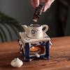 Vintage Tea Warmer Incense Burner Ceramic Aroma Diffuser Essential Oil Lamp Optional Candle Holder for Home Decor Stove