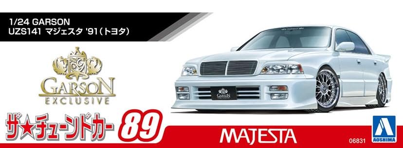 Aoshima Bunka Kyozai Серия 'Тюнингованные Автомобили' 89 Toyota Garson UZS141 Majesta Пластиковая Модель в Наборе ООО. 1/24 Нет. '91 (Машина)