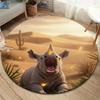 Animalsthatyawn Round Area Rug,Carpet Rug for Living Room Bedroom Sofa Playroom Decor,Non slip Floor Mat