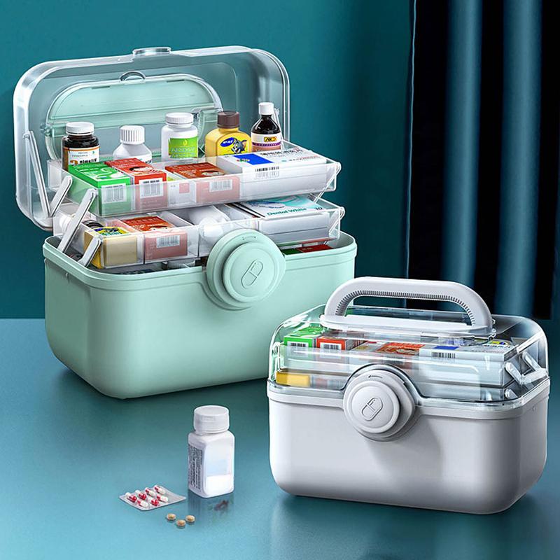 Family Organizer Medicine Capacity Large Box Portable First Aid Kit Medicine Storage Container Family Emergency Kit Box