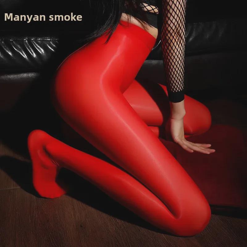 Manyan 8D блестящие колготки с высокой талией и закрытым шаговым швом WZ7221