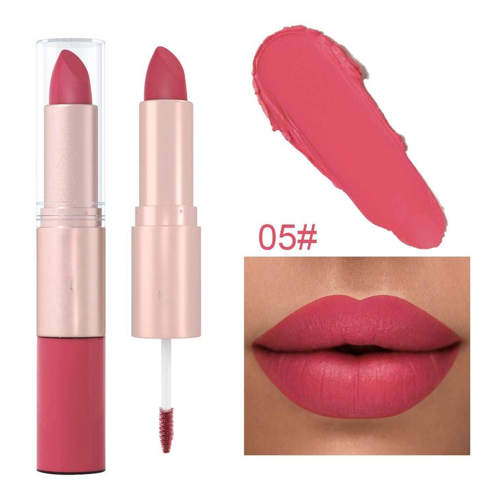 12-color Matte Velvet Lip Gloss Waterproof and Long-lasting Liquid Lipstick Non-stick To Cups Lip Color Pigment Cosmetic Lipstick and Lip Gloss In One