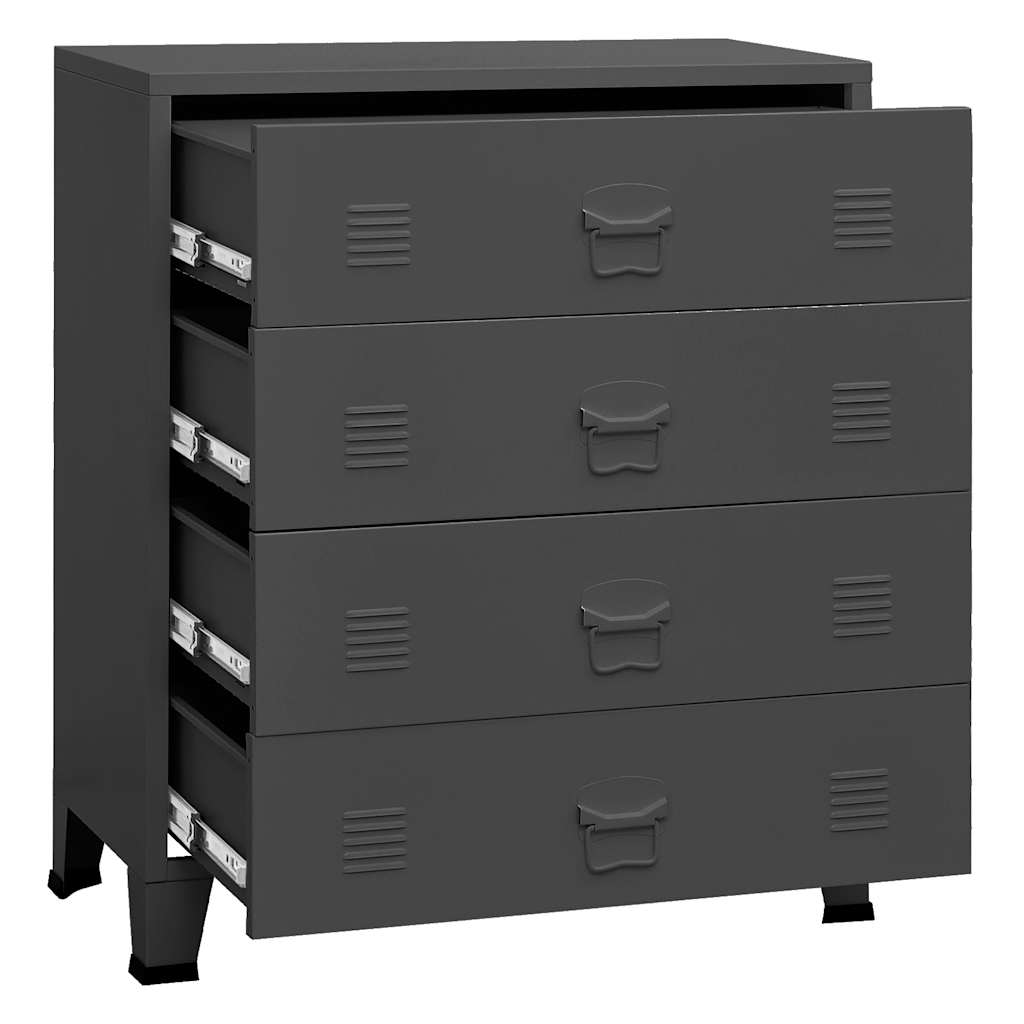 Vidaxl Industrialna Komoda, Antracytowa, 78X40X93 Cm, Metalowa