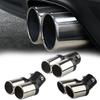 1PC Dual Outlet Exhaust Tip Chrome Stainless Steel Car Exhaust Muffler Tip Rear Tail Throat Car Accessories