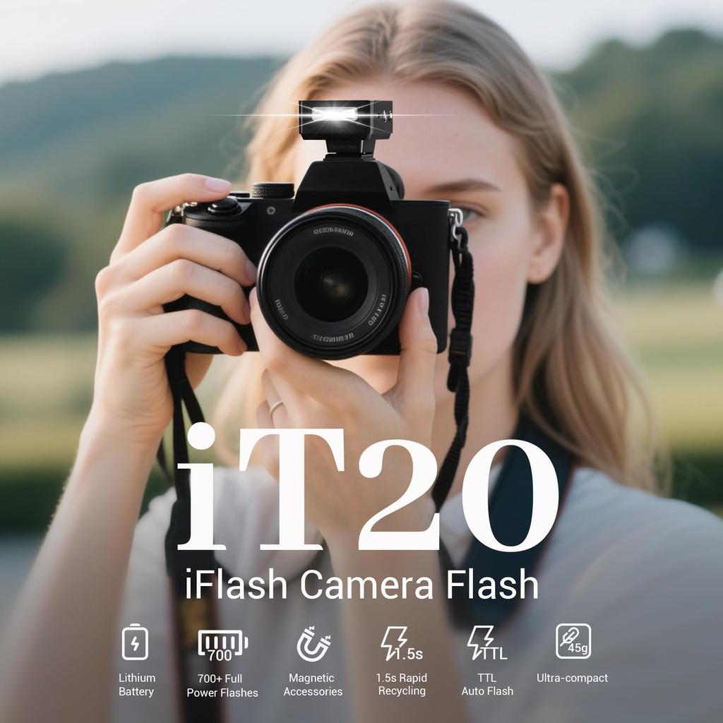 Авторизованный The Godox iT20 S поддерживает TTL-автоматическую вспышку и ручные функции, компенсацию экспозиции вспышки, скорость, тонкую настройку и диапазон мощности, тонкую настройку скорости. Это