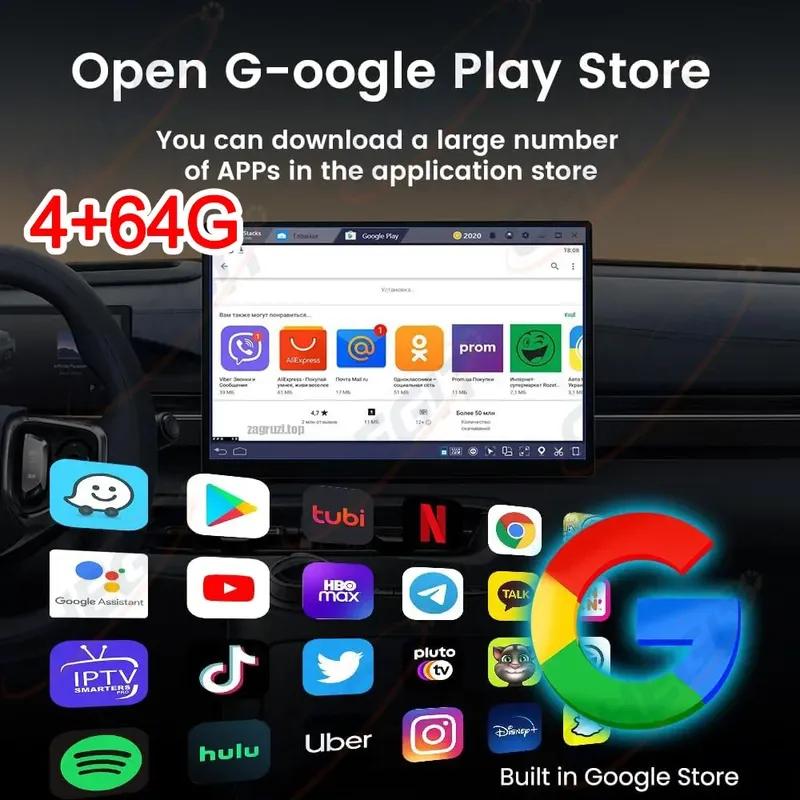 Smart AI Box Android 14 4G+64G/2G+16G Wireless CarPlay Android Auto TV Box For Youtube Netflix For VW Nissan Toyota Hyundai Ford