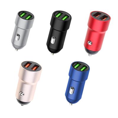 Автомобильное зарядное устройство с двумя USB-портами, адаптер для быстрой зарядки 3,4 А, миниатюрное автомобильное зарядное устройство в коробке, подходит для автомобилей, грузовиков и внедорожников с напряжением 12–24 В.