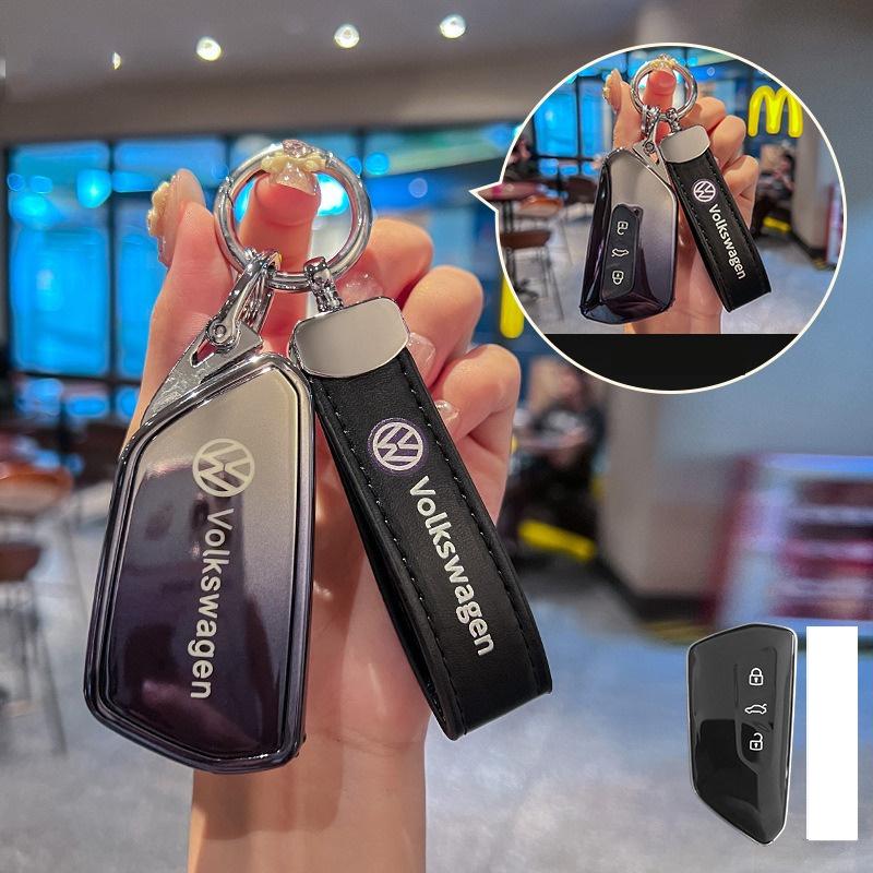 For VOLKSWAGEN VW 3 Buttons TPU Car Smart Remote Key Case Fob Cover For VW Volkswagen Golf 8 Mk8 MK4 2020 2021 GTI GTD R ID3 ID4