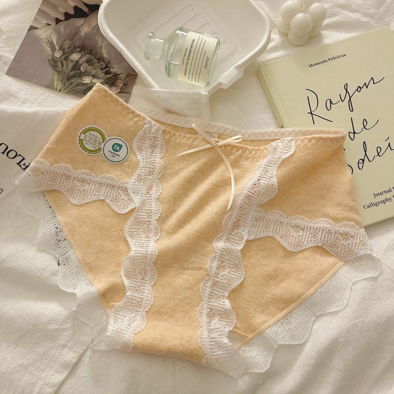 «7A Антибактериальное нижнее белье для девочек со средней посадкой из кружева и хлопка — женские большие размеры»