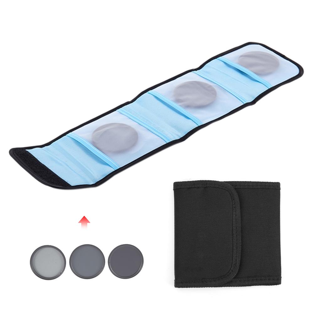 FOTGA Camera Lens 3Pcs Filter Storage Bag Round Square Filter Protector Case Pouch