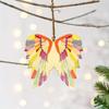 20pcs Wooden Angel Wings Silhouette Mixed Color Diy Handmade Ornament With Lanyard For Holiday Decoration, Elegance Wing Design