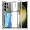 Для Samsung Galaxy S25 Ultra Прозрачный чехол PC+TPU Чехол для телефона Держатель для карт Подставка
