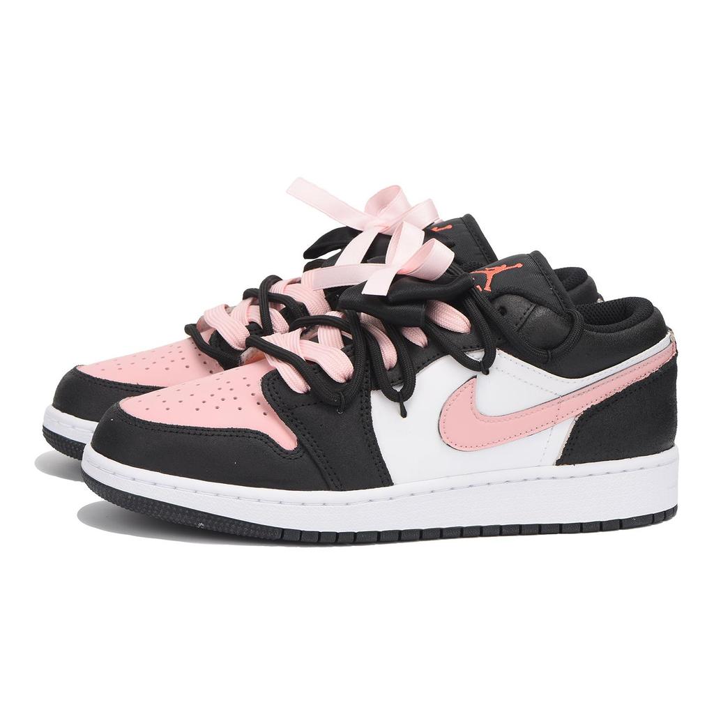 Jordan Air Jordan 1 Нескользящее Покрытие Низкие Винтажные Баскетбольные Кроссовки Женские Черно-Розовые DX4374-008(Team59-x)