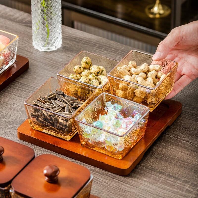 Jingqingfu Light Luxury Glass Fruit & Dried Fruit Plate