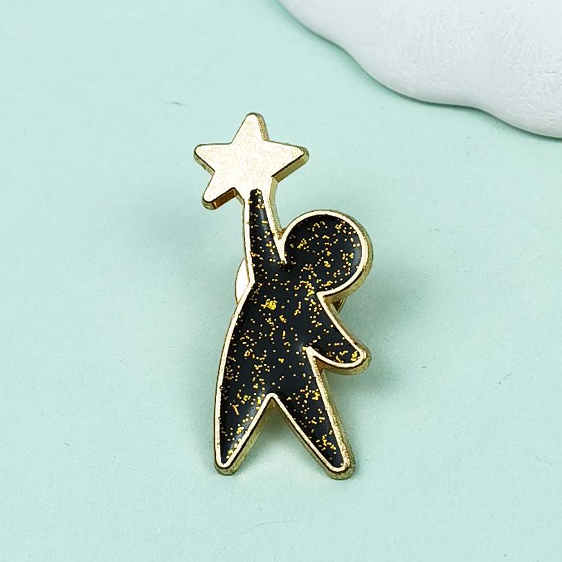 Creative Star Enamel Cartoon Brooch: Versatile Backpack Ornament for Boys