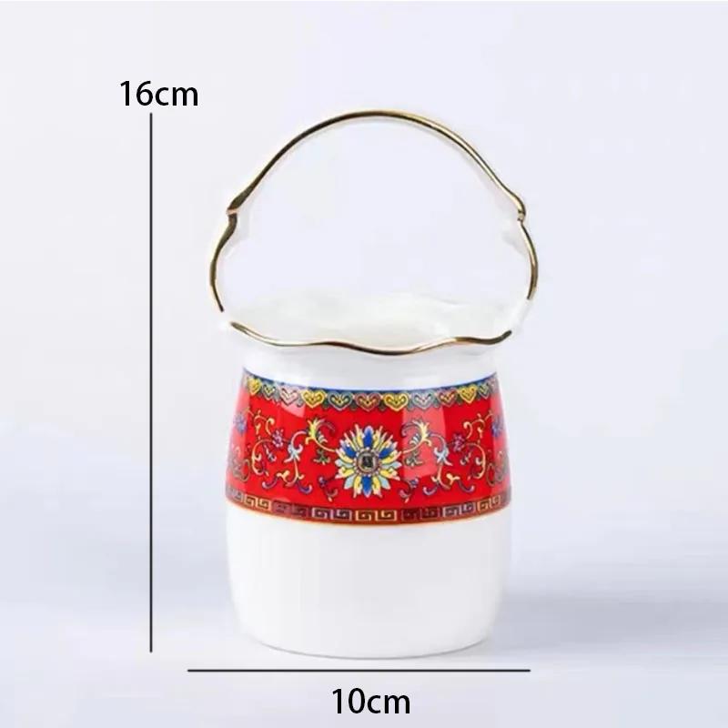 Эмалированный красный керамический обеденный сервиз Тарелки и блюда Китайские старинные тарелки и миски Бытовая посуда Поднос для сервировки столовой