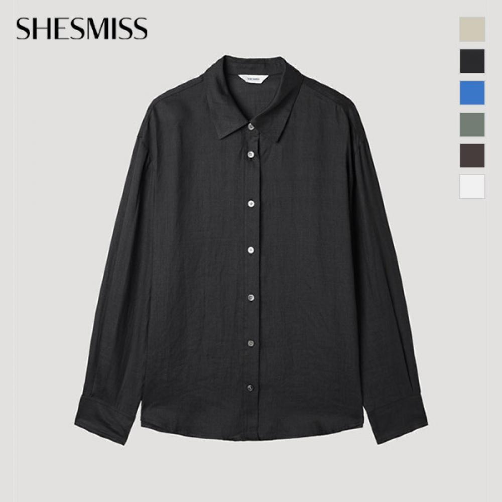 [ШС С миСС] базовая рубашка из смесового льна SwwStp22110