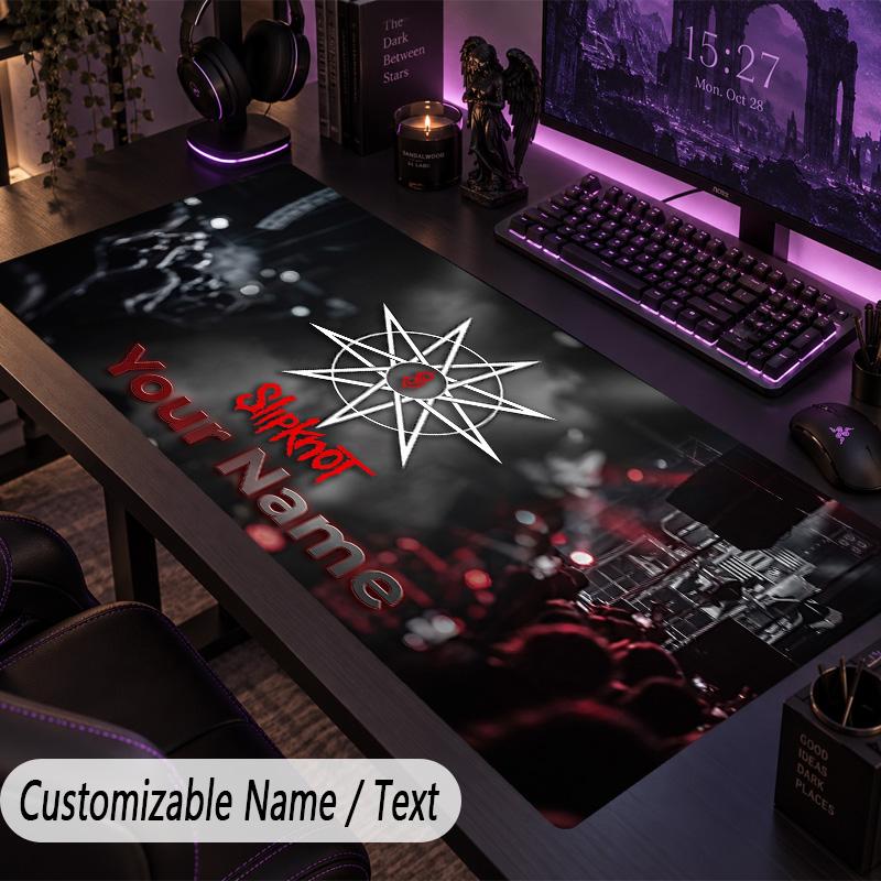 Large Mouse PadSlipknot Custom Name Text Personalized Desk Mat Non Slip Gaming Pad