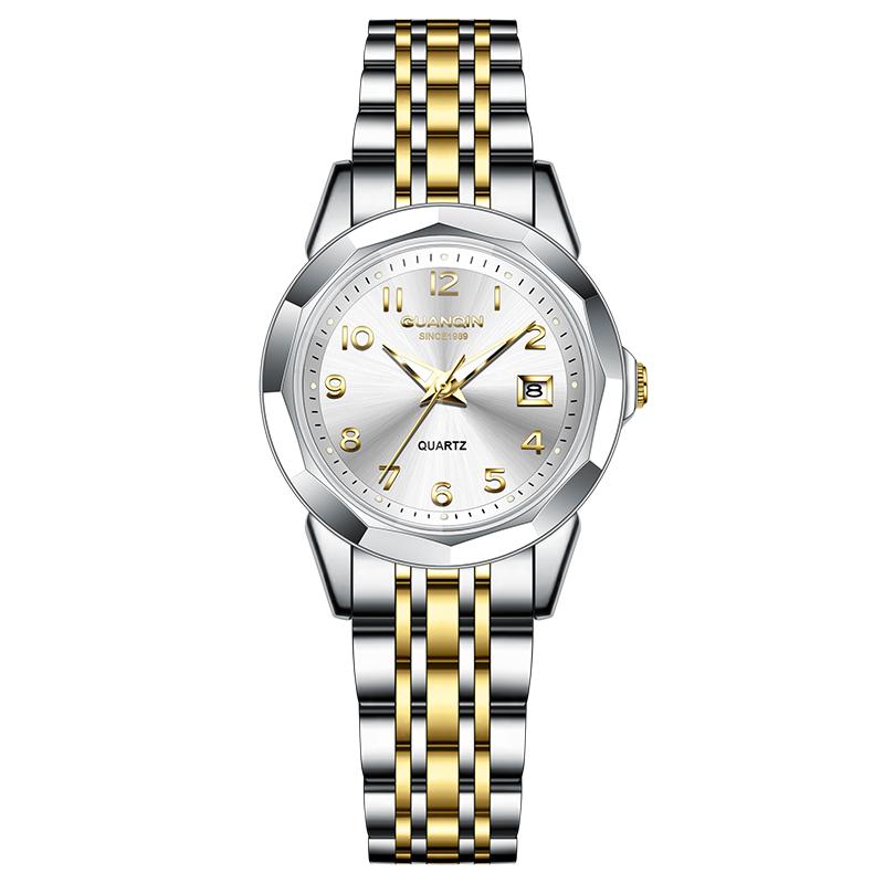 GUANQIN Women's Watches Casual Fashion Fine Steel Original Brand Quartz Wristwatch for Girl Waterproof Luminous Date GS19296 New