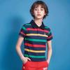 Children's Short Sleeve Polo Tees Summer Children's Wear Middle and Large Children's T-shirt Cotton Stripe Polo Shirt
