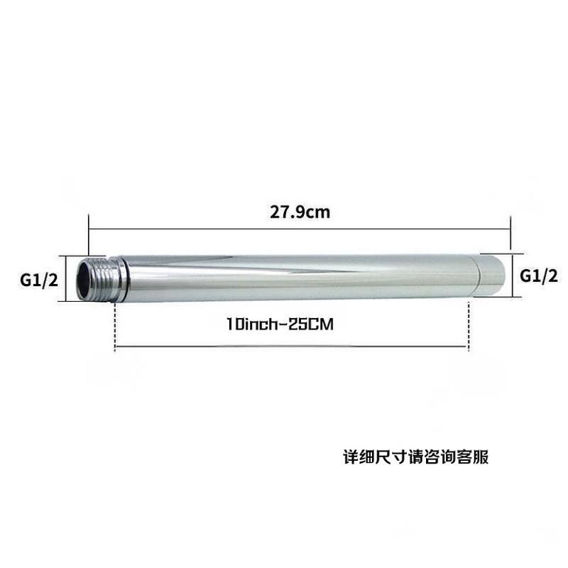 Stainless Steel Chrome Shower Extension Rod With Handheld Round Rainfall Massage Head Bathroom Wall Mount