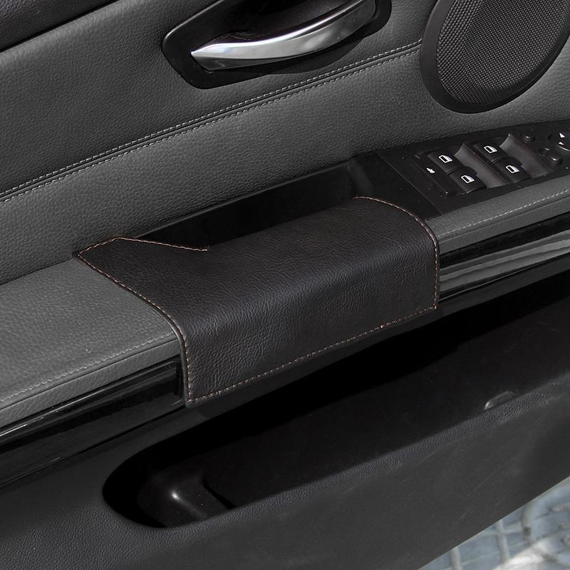 Чехол на подлокотник двери из натуральной кожи для BMW 3 серии E90 2005-2011, подлокотник двери со стороны водителя, ручка, наклейка на панель