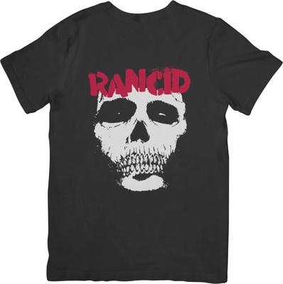 Rancid 2 Music Унисекс Посадка для Мужчин и Женщин Качественная Хлопковая Футболка Черная