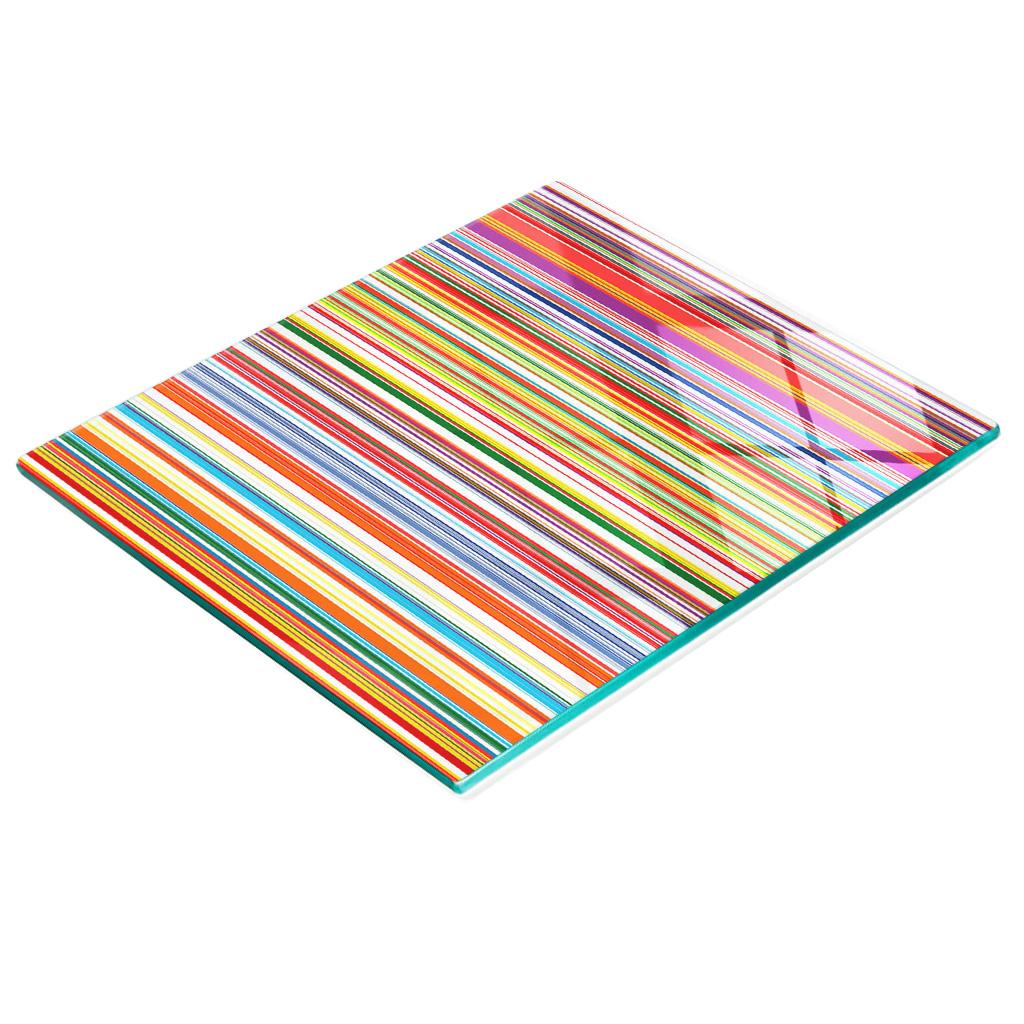 Tempered Multifunctional Decorative Glass Board Colored Stripes 60x52 cm