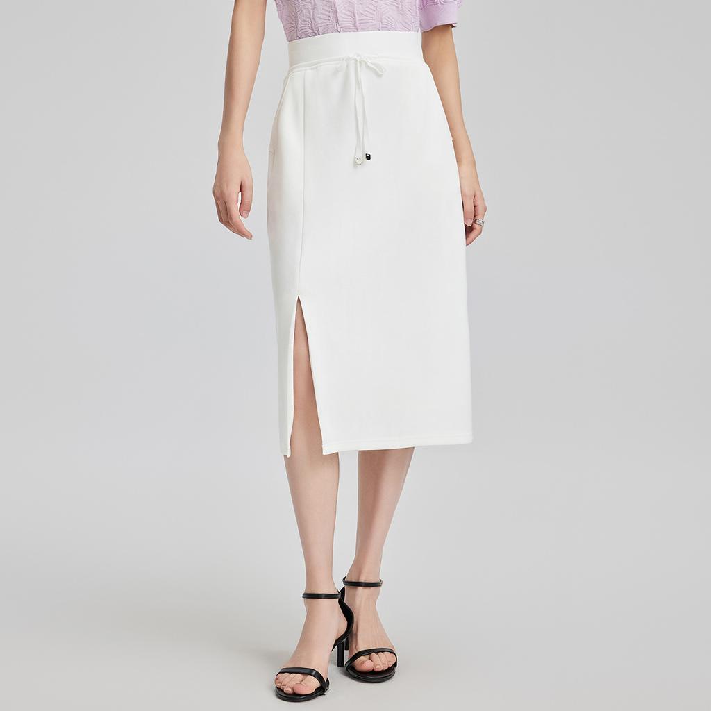 Gubang Solid Color Split Half Skirt
