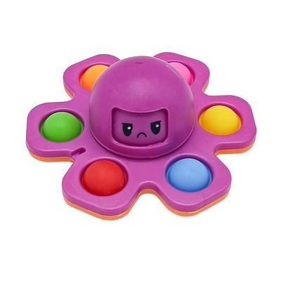 Игрушка-осьминог, вращающаяся, с выражениями, нажимай, нажимай, пузырь, сенсорный релаксант, стресс, взрослые, дети, аутизм, антистресс, декомпрессионная игрушка