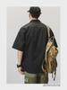 Men's Retro Japanese Loose Military Green Cotton Shirt Jacket, Short-Sleeved