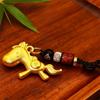 Vintage Chinese Zodiac Key Ring Feng Shui Weaving Key Chains Lucky Horse Bag Pendant  Women Men
