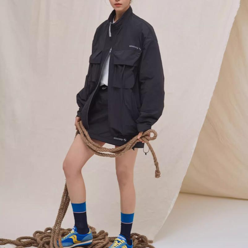 SAUCONY Натуральное Эхо Воротник-стойка Модная Мягкая Универсальная Куртка Куртка Унисекс Черный SA3259WJ43O-BK013