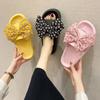 Fashion Women Summer New Bow Thick-soled Sandals Fashion Outside Wearing Indoor Bathing Non-slip Beach Breathable Wear-resisitant Shoes