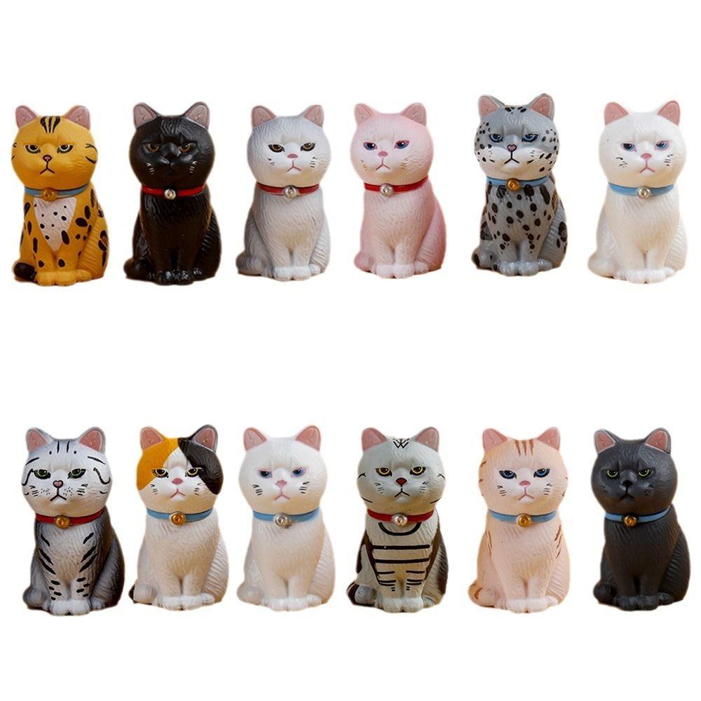PVC Statue Simulated Cat Model Doll Mini Mini Cat Ornament Sitting Cat Figure Toy Birthday Gift