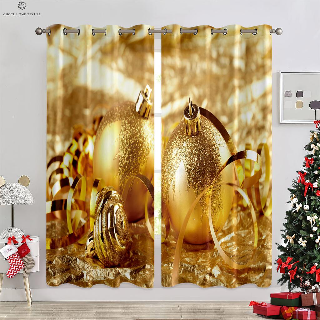 Веселый рождественский снеговик, шар, 3D-печатная занавеска, спальня, ресторан, фестиваль, украшение для вечеринки, занавеска, подарок, 2 шт.