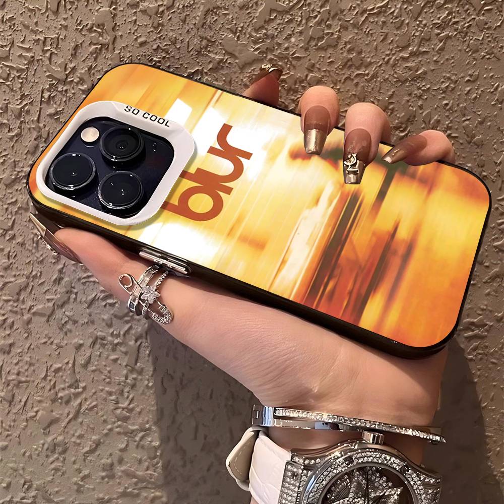Чехол для телефона с изображением музыкальной группы Rapper B-Blur в винтажном стиле для IPhone 17 16 15 14 11 12 13 Pro Max Pro Plus Цветной серебристый чехол