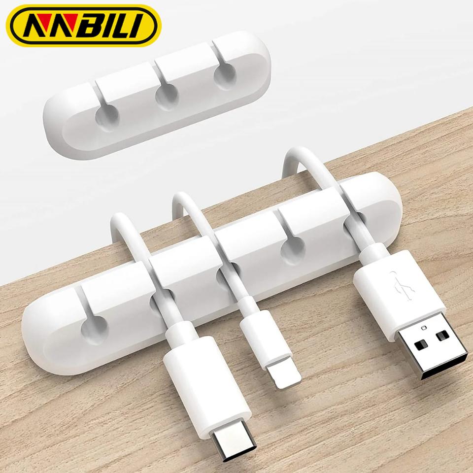 Держатель кабеля Зажимы Органайзер для кабеля Силиконовый USB-кабель Намотка Управление Зажимы Самоклеящиеся для мыши Клавиатура Гарнитура
