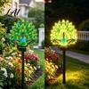 Elegant Backyard Decor for Outdoor Spaces Solar Peacock Garden Light Sculpture with Auto-On LED Colorful Statues Patios Lights Waterproof
