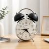 European-style simple double bell alarm clock, student bedside silent night light, oversized bell explosion, desktop get up desktop clock