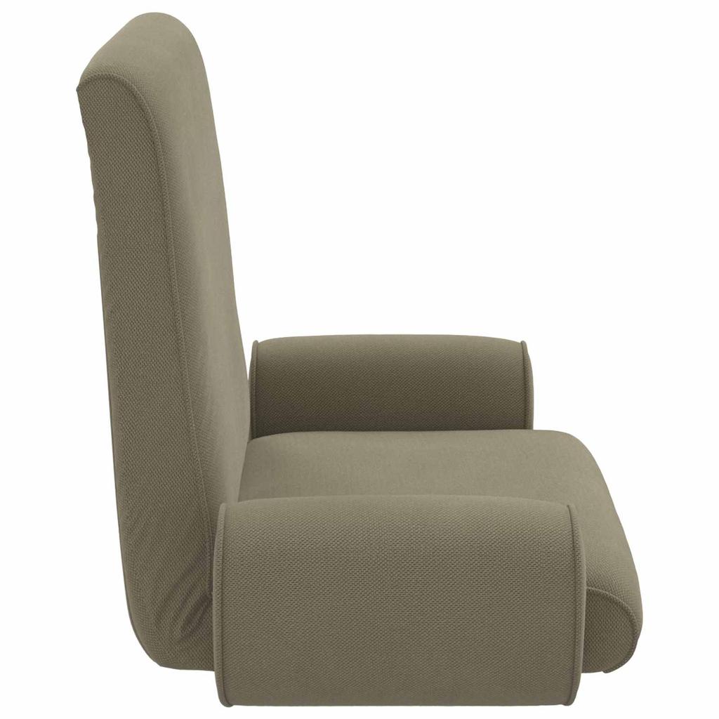 Adjustable Floor Chair Khaki Coarse Velvet