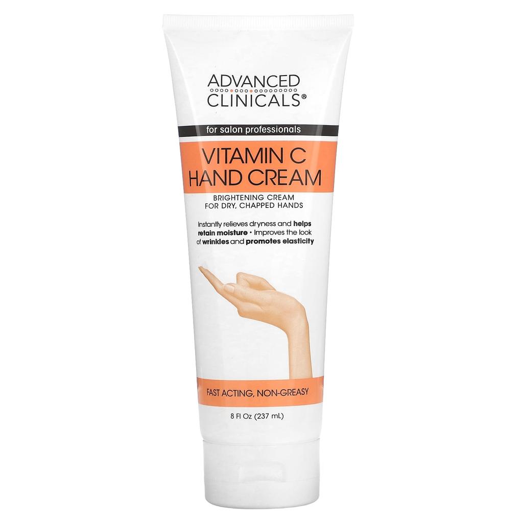 Advanced Clinicals Vitamin C Hand Cream, 8 Fl Oz (237 Ml)