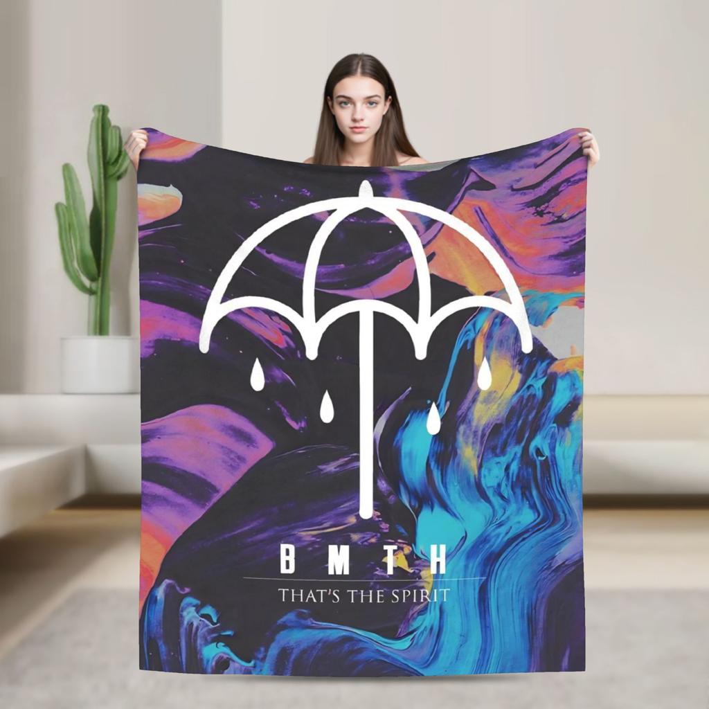 BMTH Bring Me The Horizon  Warm Soft Blanket  Picnic Plush Bedding Throws Pattern Outdoor Flannel Bedspread Sofa Bed Cover